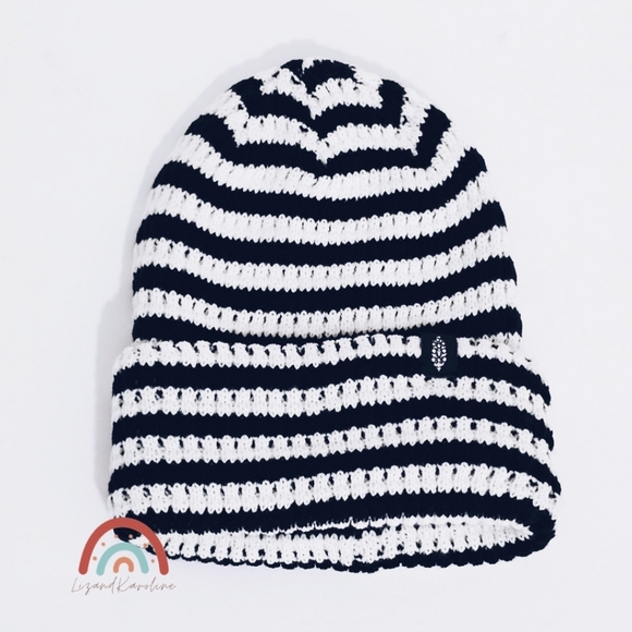 New! Free People Stripe It Up Cool Down Beanie - Picture 2 of 6
